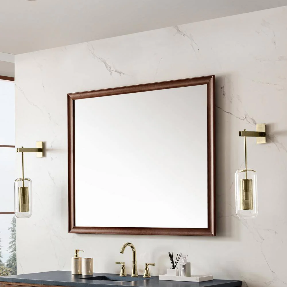 James Martin Vanities Glenbrook 48" Mid-Century Walnut Vanity Mirror - Image 4