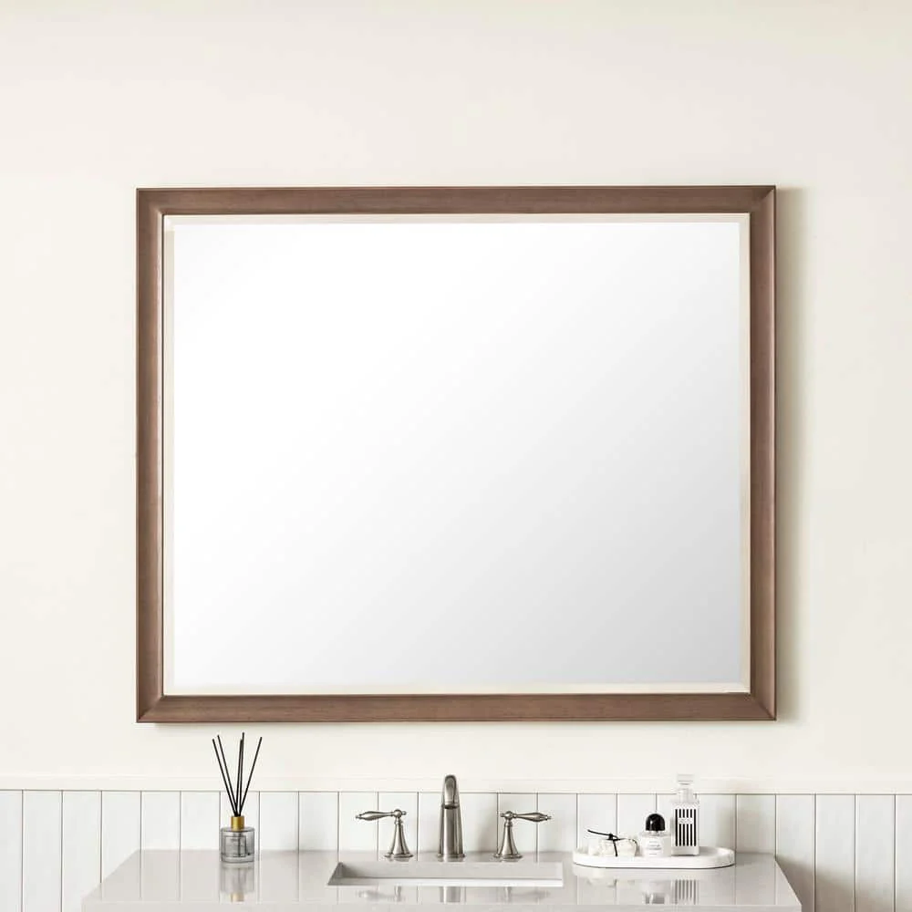 James Martin Vanities Glenbrook 48" White Wash Walnut Vanity Mirror - Image 3