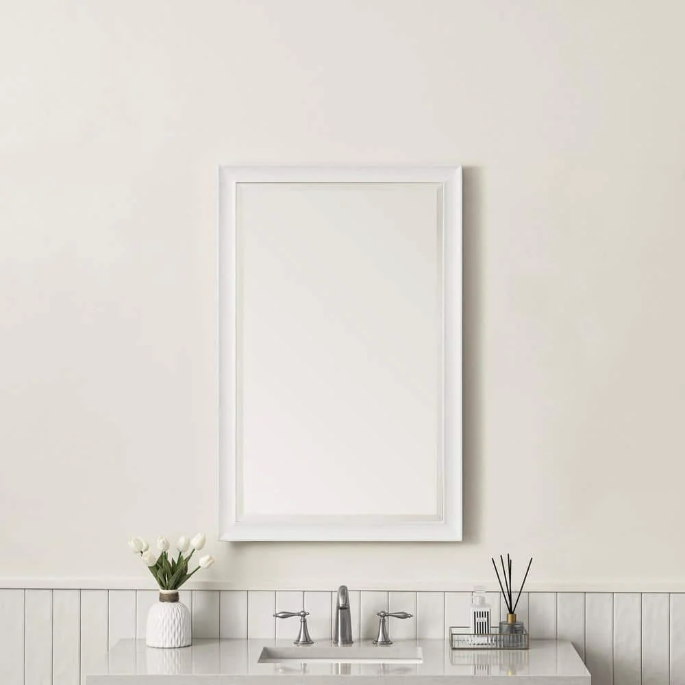 James Martin Vanities Glenbrooke 26" x 40" Bright White Bathroom Vanity Mirror - Image 3