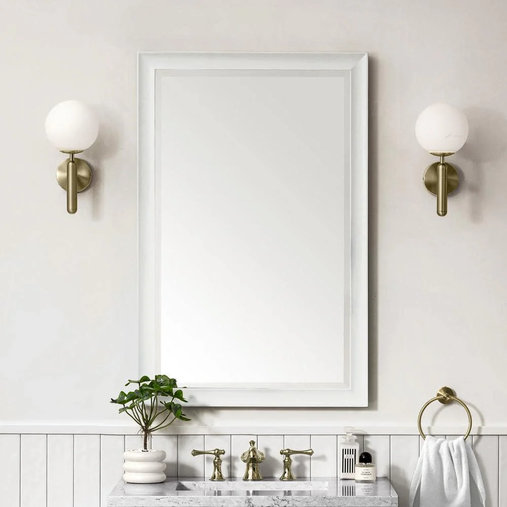 James Martin Vanities Glenbrooke 26" x 40" Bright White Bathroom Vanity Mirror - Image 4