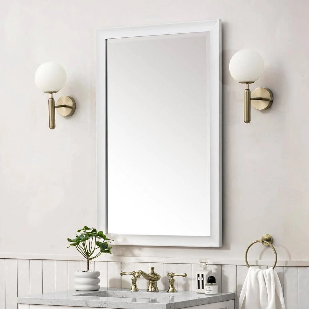 James Martin Vanities Glenbrooke 26" x 40" Bright White Bathroom Vanity Mirror - Image 6