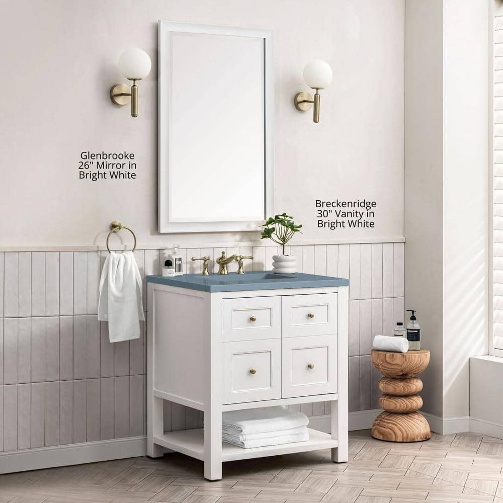 James Martin Vanities Glenbrooke 26" x 40" Bright White Bathroom Vanity Mirror - Image 7
