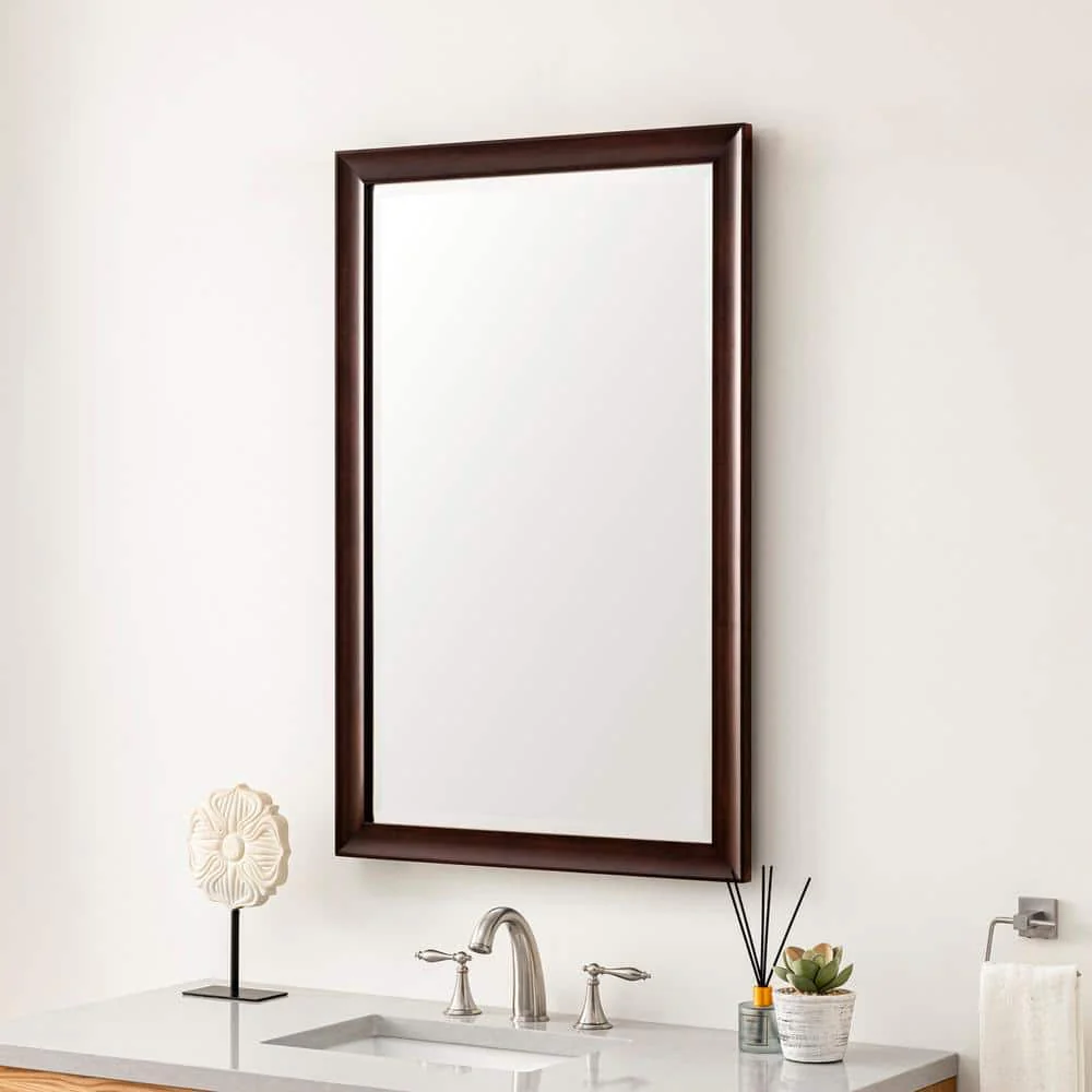 James Martin Vanities Glenbrooke 26" x 40" Burnished Mahogany Vanity Mirror - Image 4
