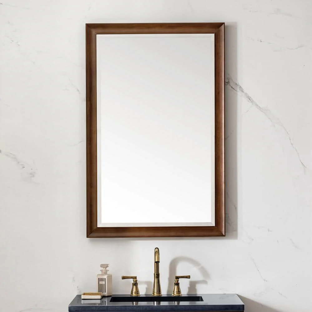 James Martin Vanities Glenbrooke 26" x 40" Mid-Century Walnut Vanity Mirror - Image 4