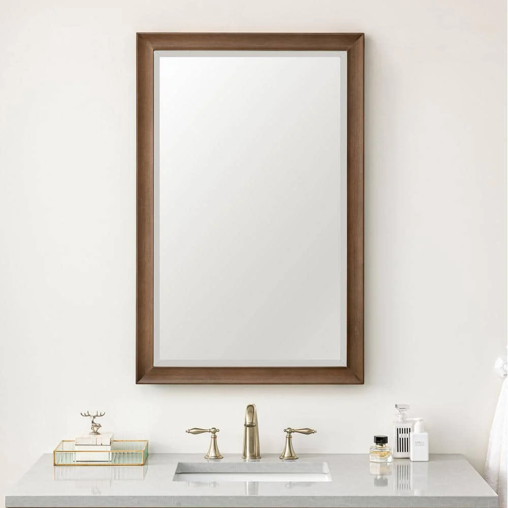 James Martin Vanities Glenbrooke 26" x 40" Rectangular Bathroom Vanity Mirror in White Wash Walnut - Image 4