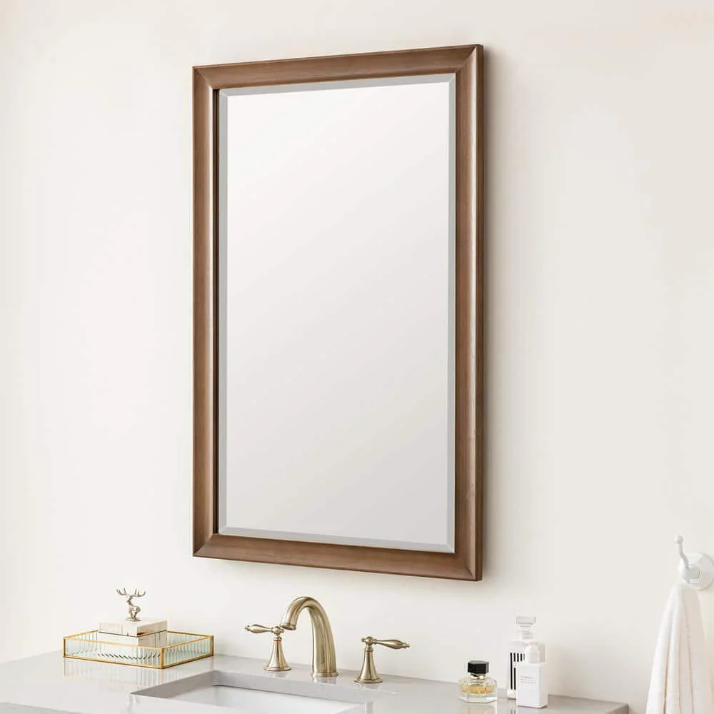 James Martin Vanities Glenbrooke 26" x 40" Rectangular Bathroom Vanity Mirror in White Wash Walnut - Image 5