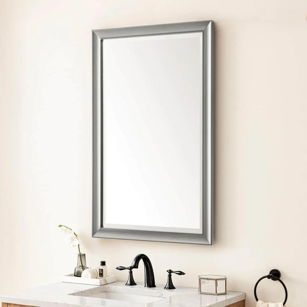 James Martin Vanities Glenbrooke 26" x 40" Urban Gray Bathroom Vanity Mirror - Image 3