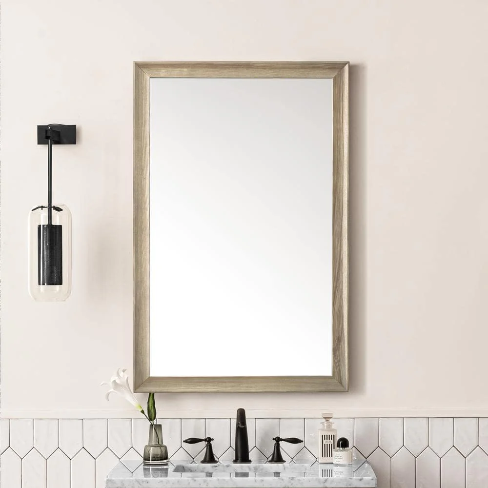 James Martin Vanities Glenbrooke 26" x 40" White Washed Oak Vanity Mirror - Image 3
