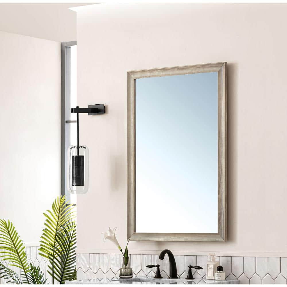 James Martin Vanities Glenbrooke 26" x 40" White Washed Oak Vanity Mirror - Image 4
