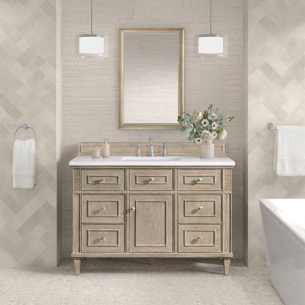 James Martin Vanities Glenbrooke 26" x 40" White Washed Oak Vanity Mirror - Image 5