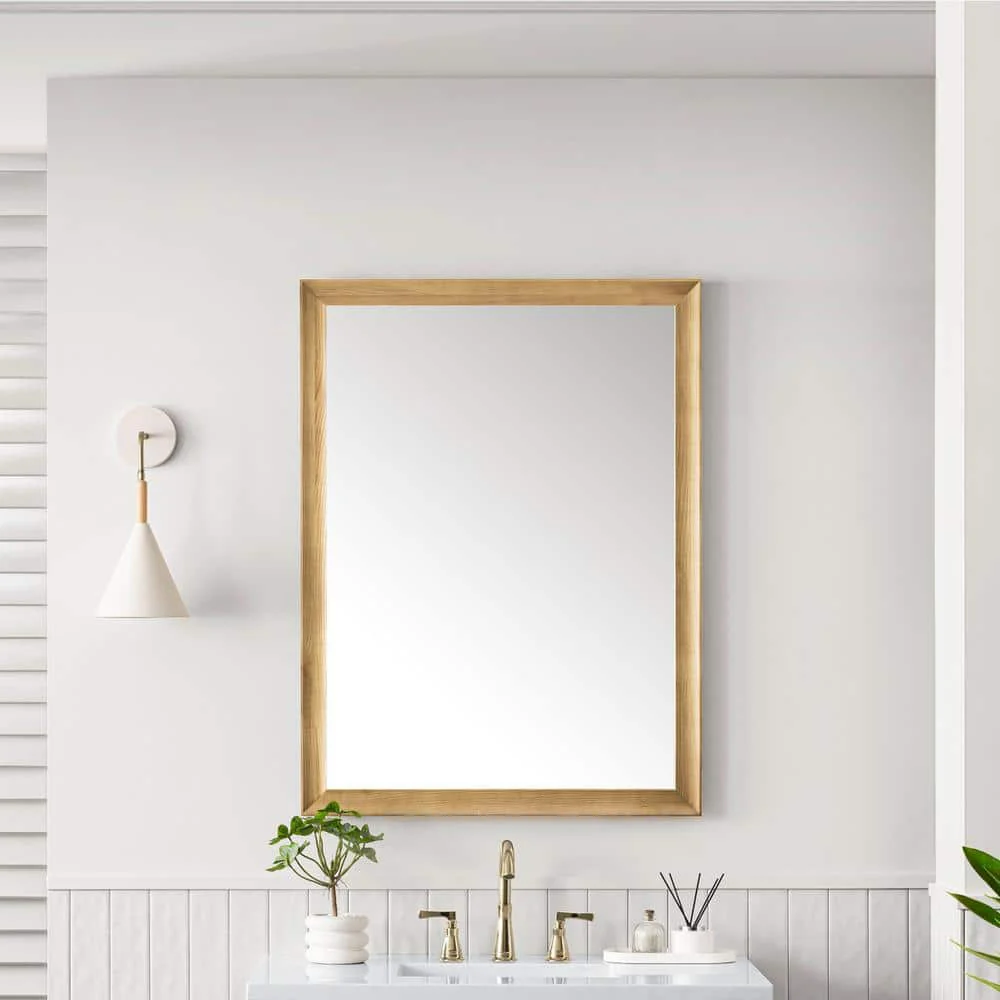 James Martin Vanities Glenbrooke 30" x 40" Light Natural Oak Vanity Mirror - Image 2