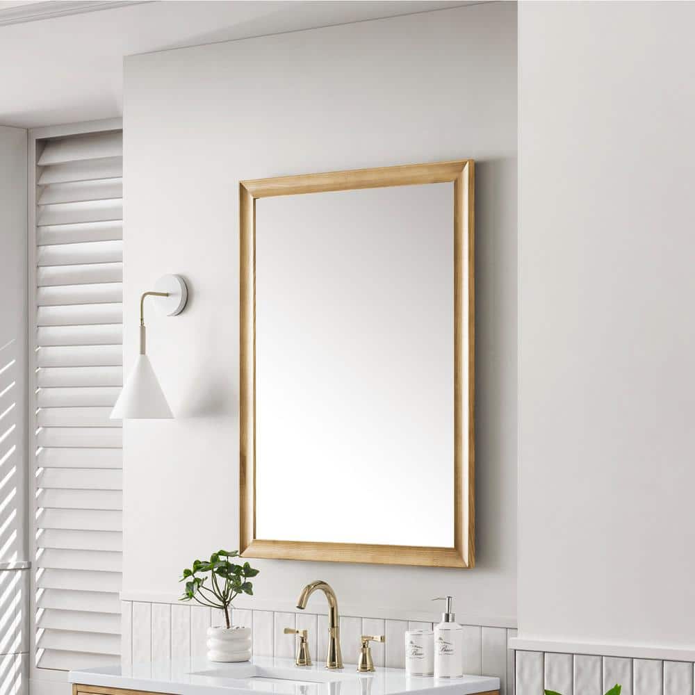 James Martin Vanities Glenbrooke 30" x 40" Light Natural Oak Vanity Mirror - Image 3