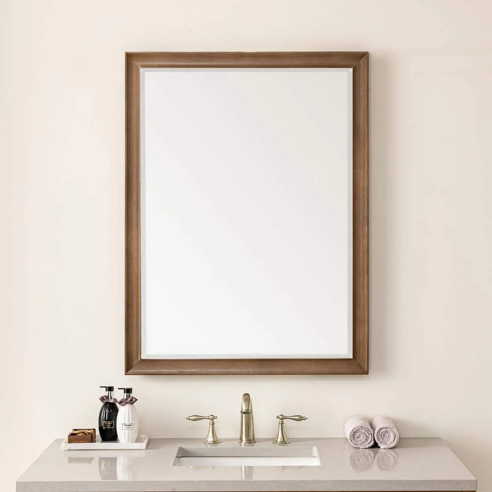 James Martin Vanities Glenbrooke 30" x 40" Rectangular Bathroom Vanity Mirror in White Wash Walnut - Image 3