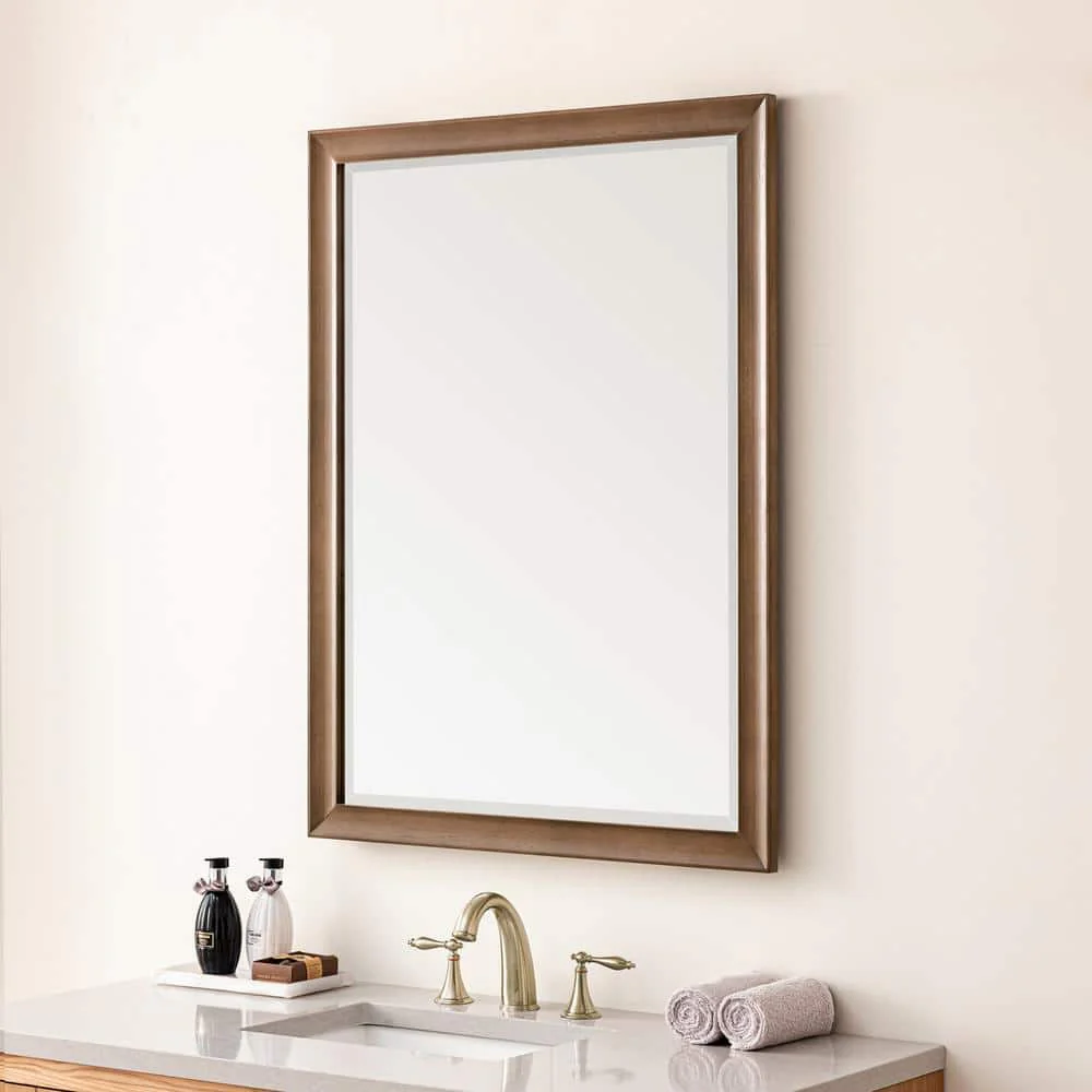 James Martin Vanities Glenbrooke 30" x 40" Rectangular Bathroom Vanity Mirror in White Wash Walnut - Image 4
