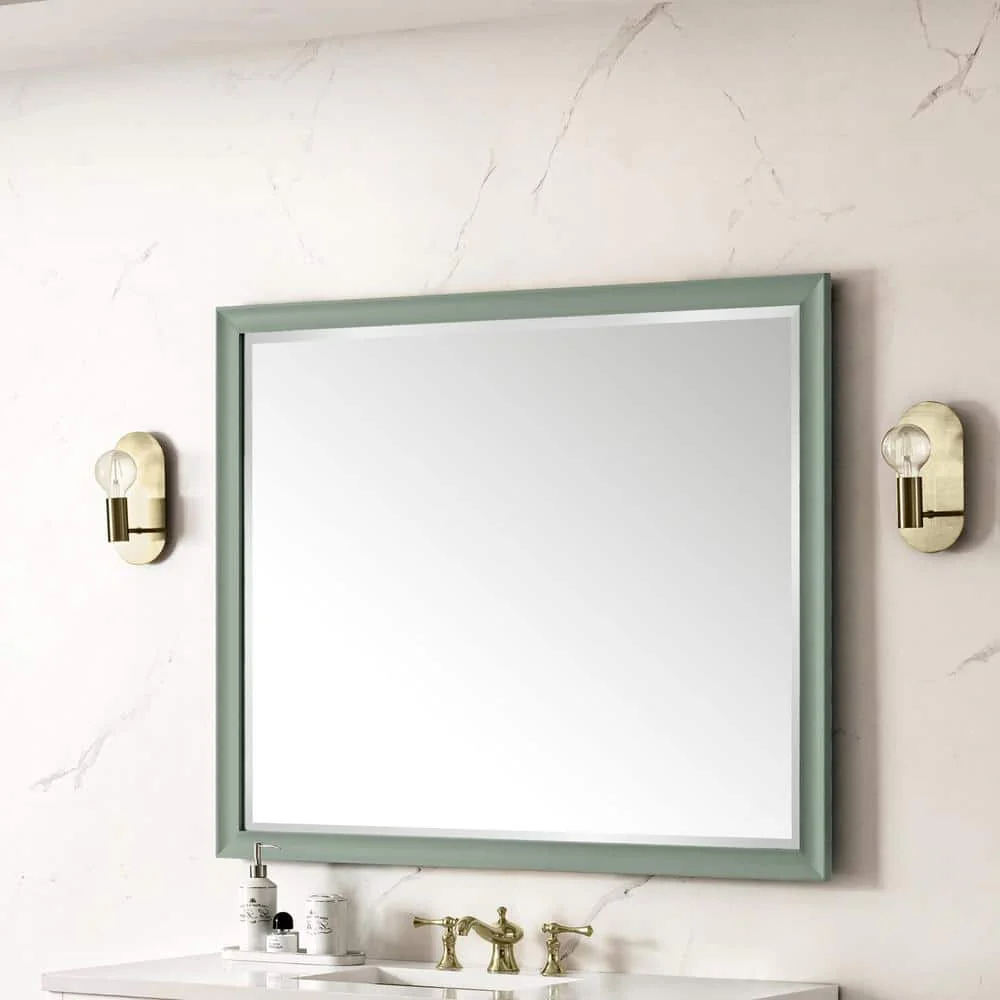 James Martin Vanities Glenbrooke 48" x 40" Rectangular Vanity Mirror in Smokey Celadon - Image 3