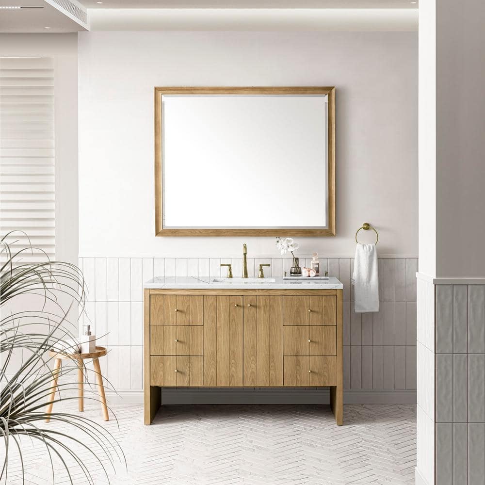 James Martin Vanities Hudson 48" Bathroom Vanity in Light Natural Oak with Quartz Top - Image 3