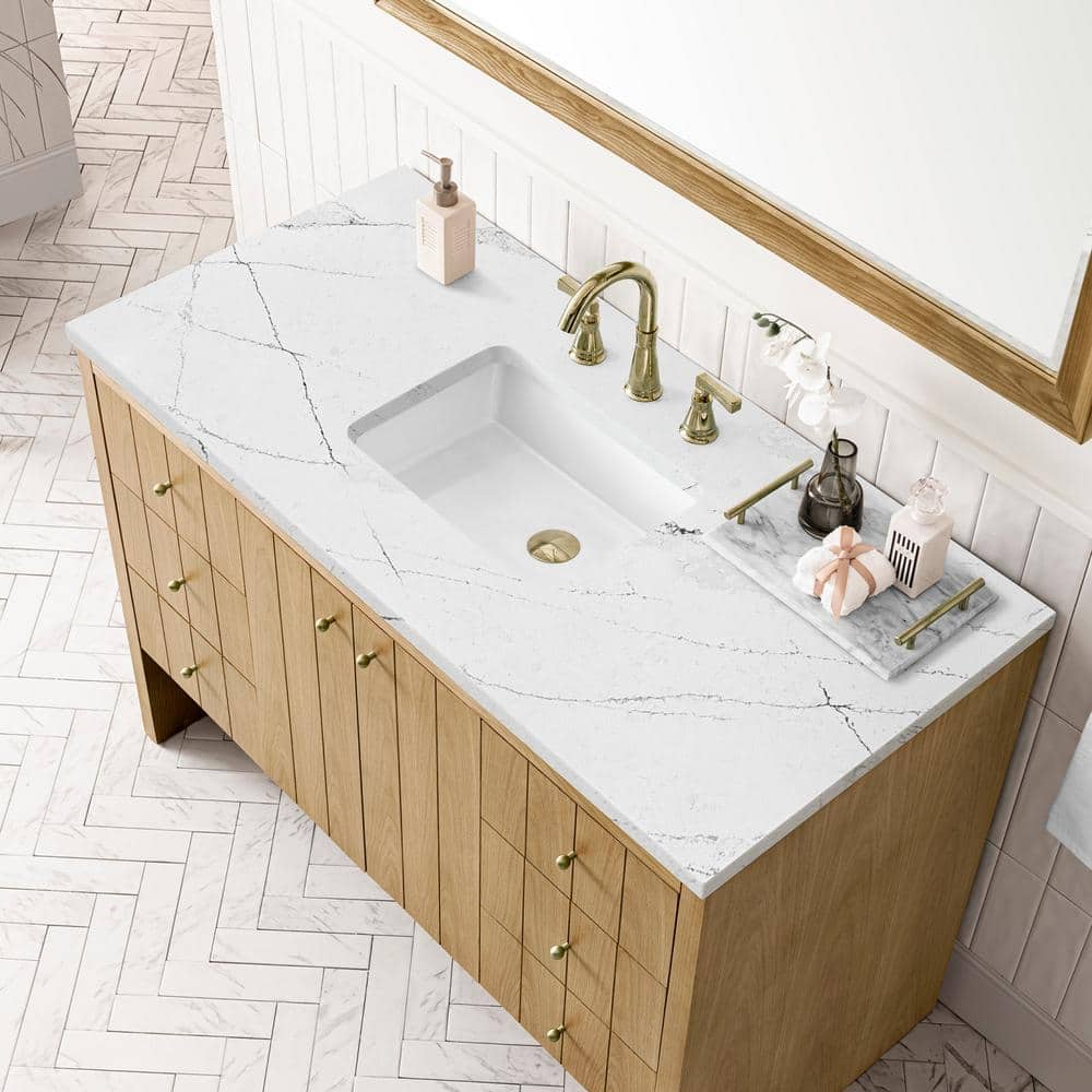 James Martin Vanities Hudson 48" Bathroom Vanity in Light Natural Oak with Quartz Top - Image 6
