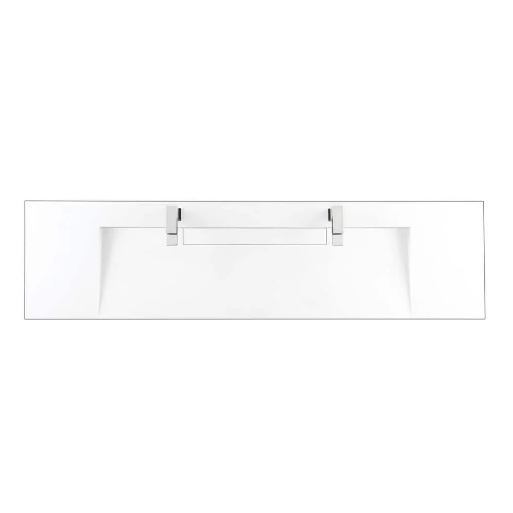 James Martin Vanities Linear 72.5" Double Bath Vanity in Glossy White with Solid Surface Top - Image 2