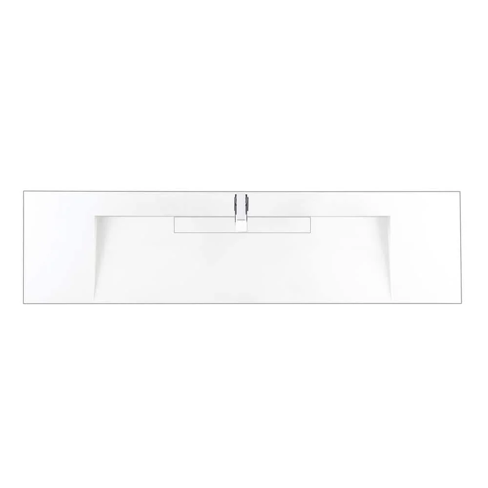 James Martin Vanities Linear 72" Single Bath Vanity, Whitewashed Walnut with Glossy White Top - Image 4