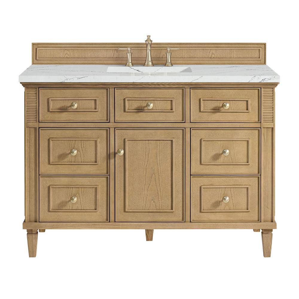 James Martin Vanities Lorelai 48" Single Bath Vanity in Light Natural Oak with Quartz Top