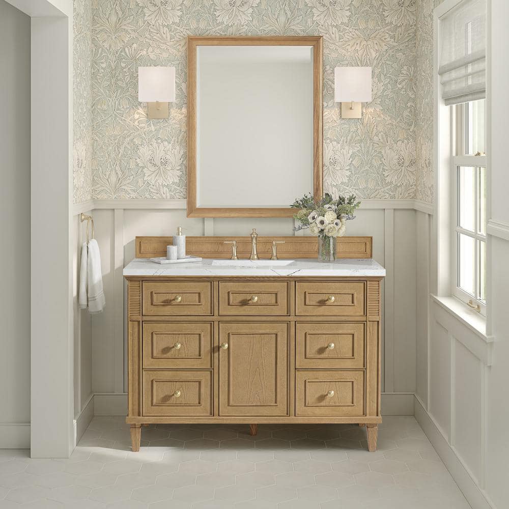 James Martin Vanities Lorelai 48" Single Bath Vanity in Light Natural Oak with Quartz Top - Image 2