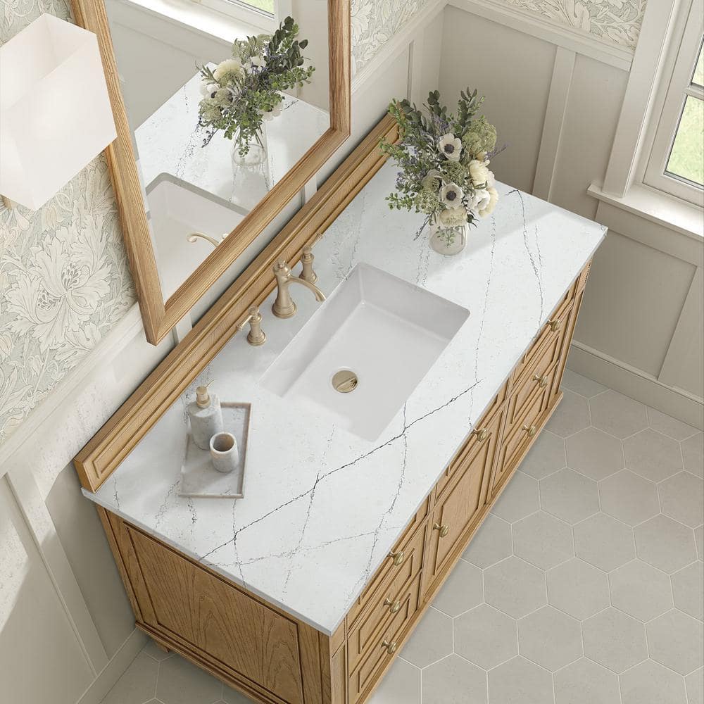 James Martin Vanities Lorelai 48" Single Bath Vanity in Light Natural Oak with Quartz Top - Image 5