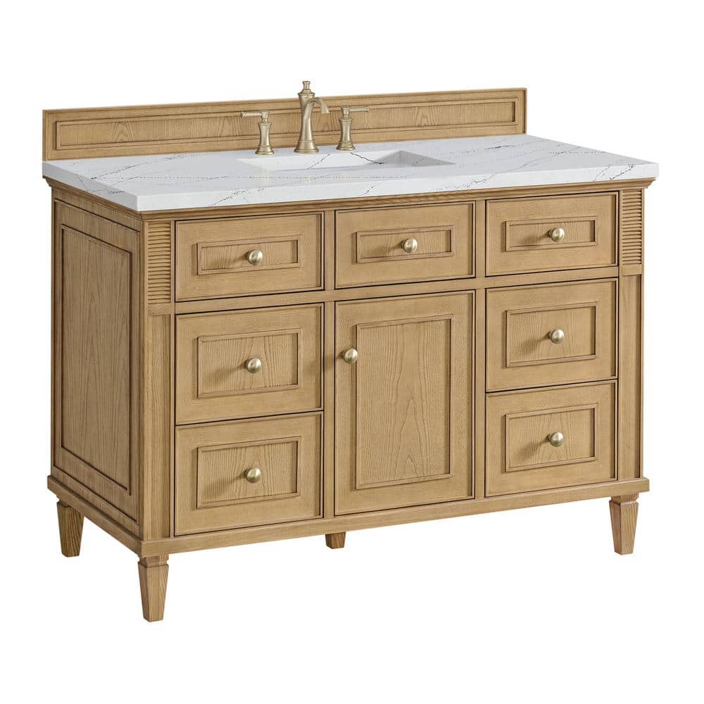 James Martin Vanities Lorelai 48" Single Bath Vanity in Light Natural Oak with Quartz Top - Image 6