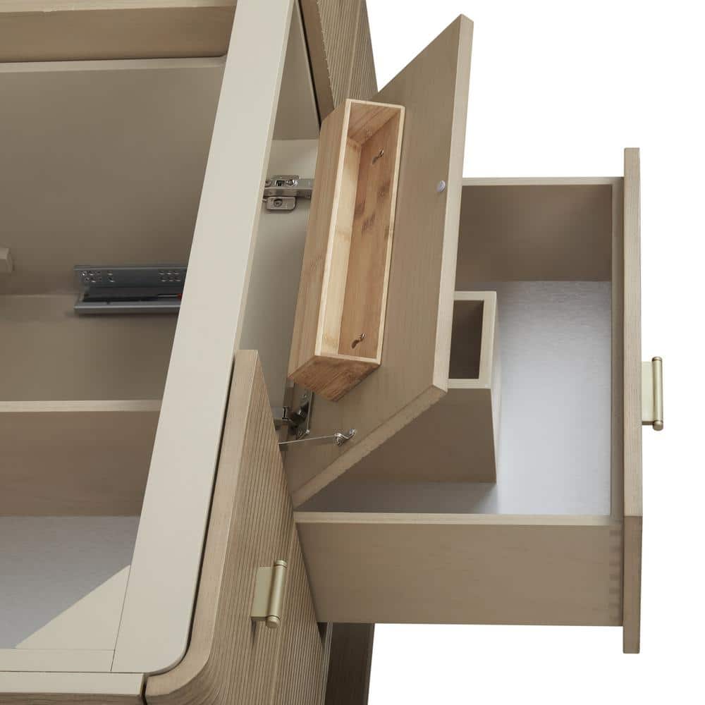 James Martin Vanities Lucian 48" Pebble Oak Bathroom Vanity Cabinet Without Top - Image 7