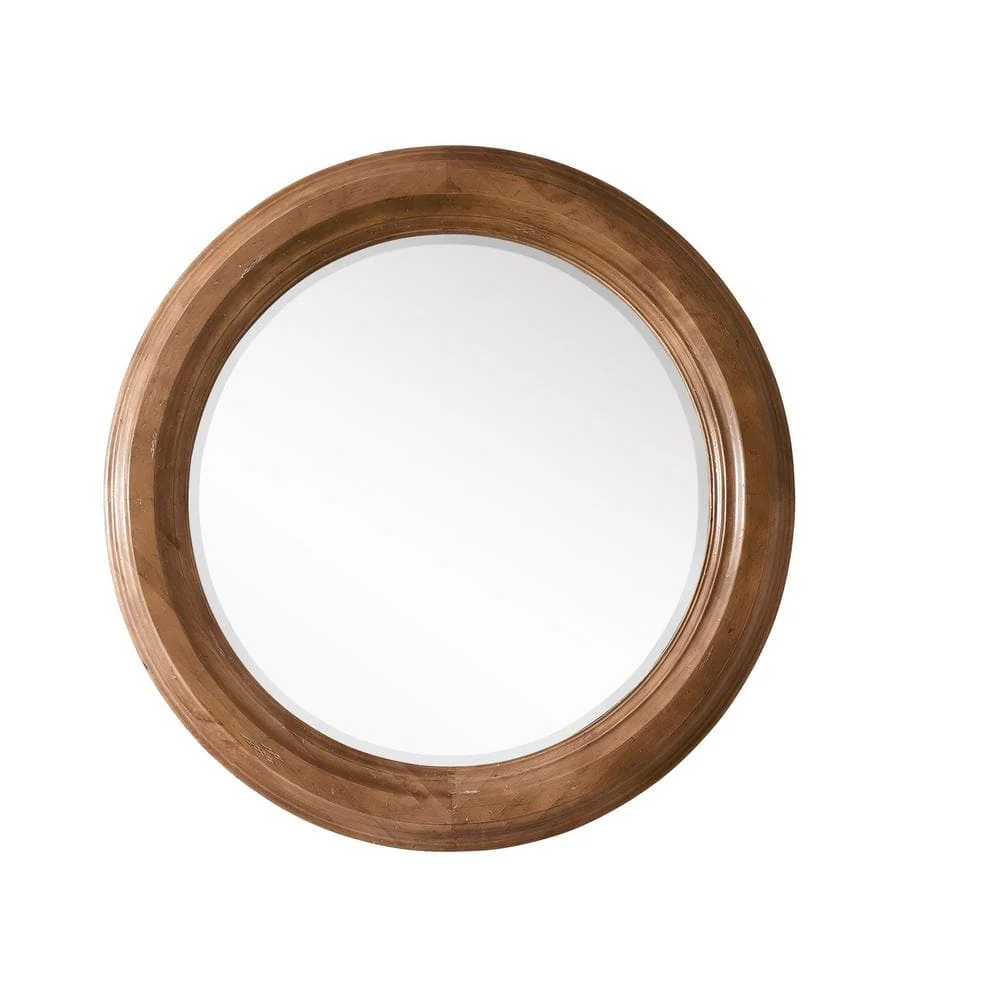 James Martin Vanities Malibu 40" Circular Wall Mirror in Honey Alder