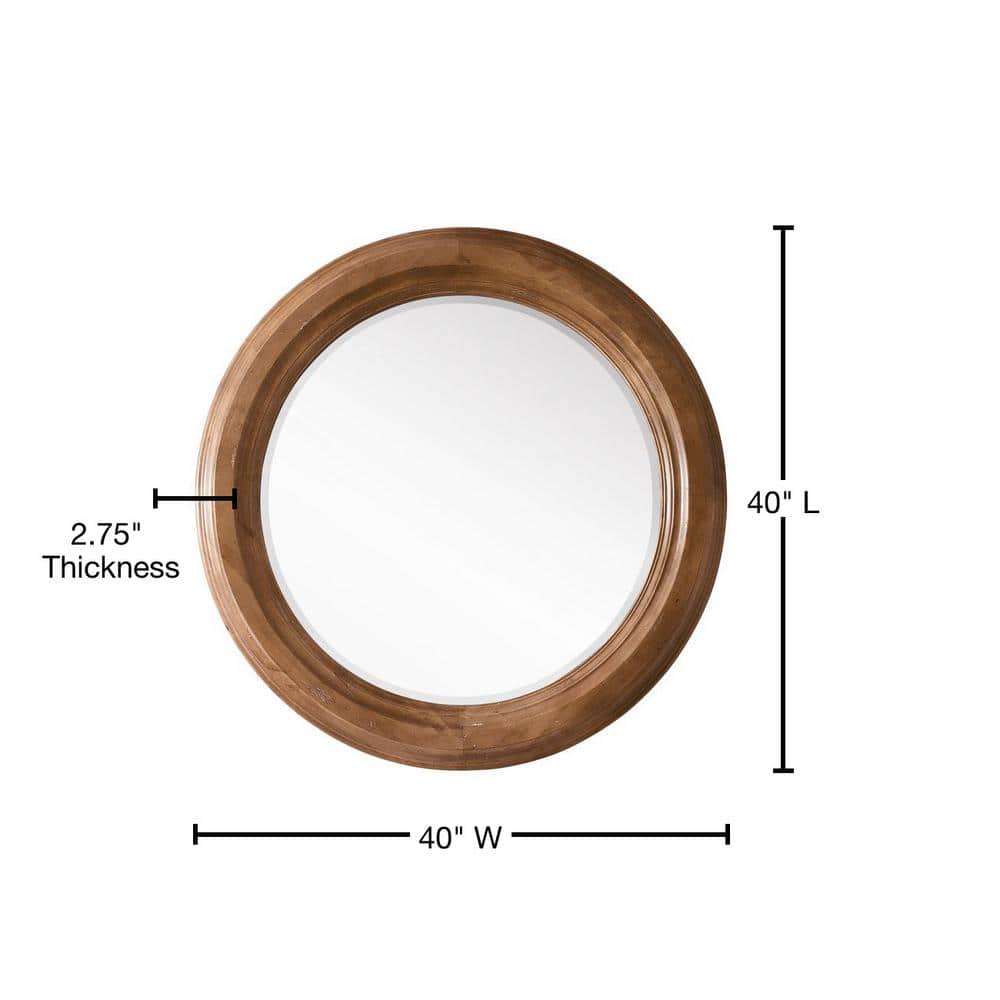 James Martin Vanities Malibu 40" Circular Wall Mirror in Honey Alder - Image 2