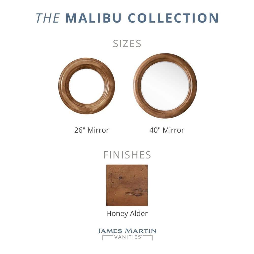 James Martin Vanities Malibu 40" Circular Wall Mirror in Honey Alder - Image 5