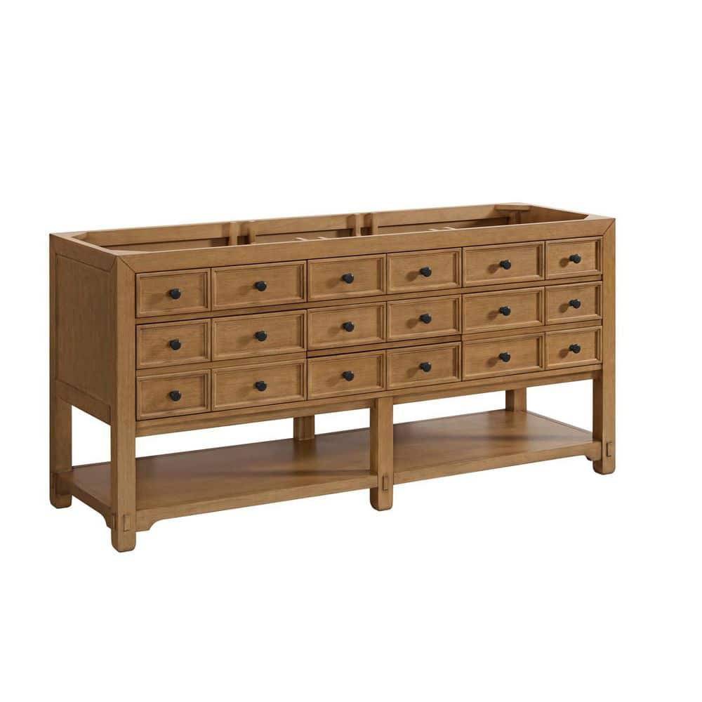 James Martin Vanities Malibu 72" Double Bath Vanity Cabinet, Amber Birch, No Top - Image 2