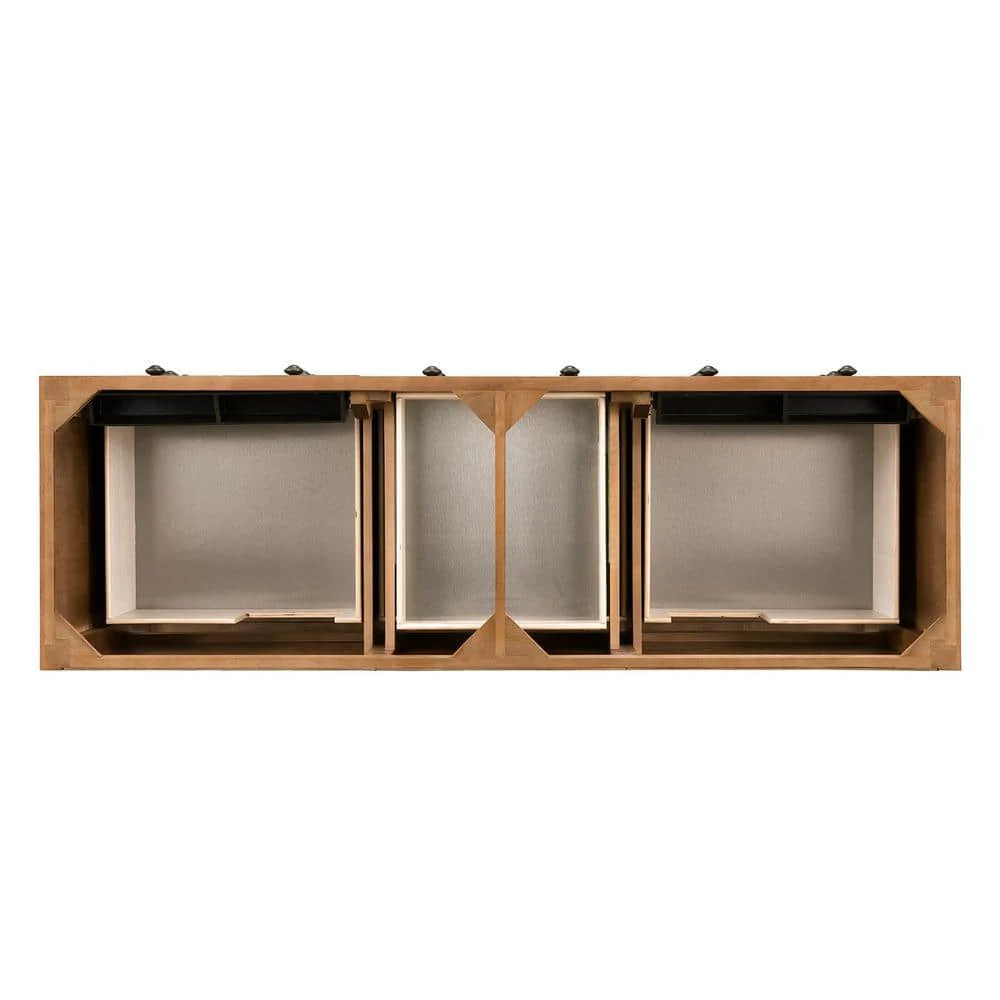 James Martin Vanities Malibu 72" Double Bath Vanity in Honey Alder with Arctic Fall Top - Image 6