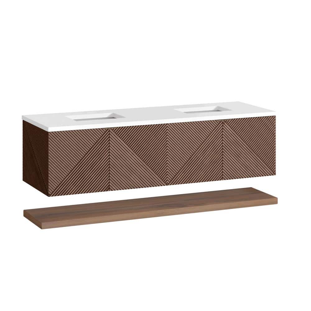 James Martin Vanities Marcello 72" Chestnut Bathroom Vanity with Quartz Top - Image 6