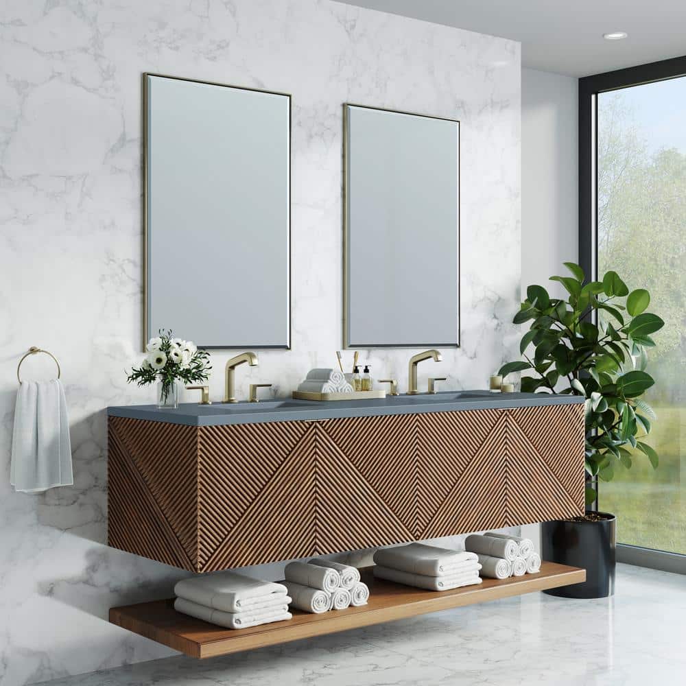James Martin Vanities Marcello 72" Double Bath Vanity Cabinet in Chestnut, Floating Design - Image 5