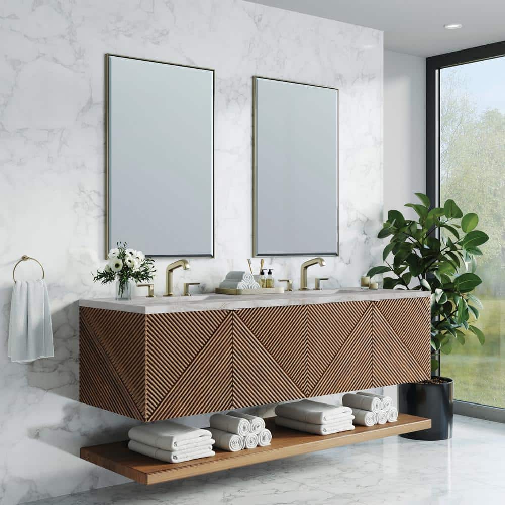 James Martin Vanities Marcello 72" Double Bathroom Vanity in Chestnut with Quartz Top - Image 2