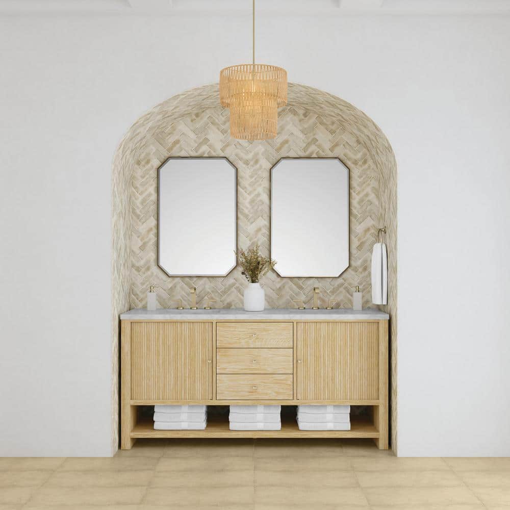 James Martin Vanities Marigot 72" Double Bath Vanity in Sunwashed Oak with Quartz Top - Image 2