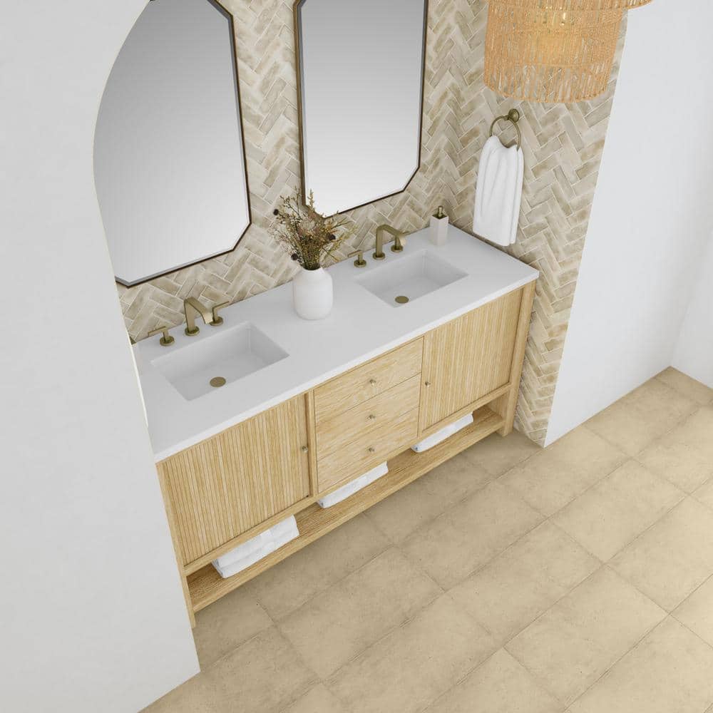 James Martin Vanities Marigot 72" Double Bathroom Vanity in Sunwashed Oak with Quartz Top - Image 5