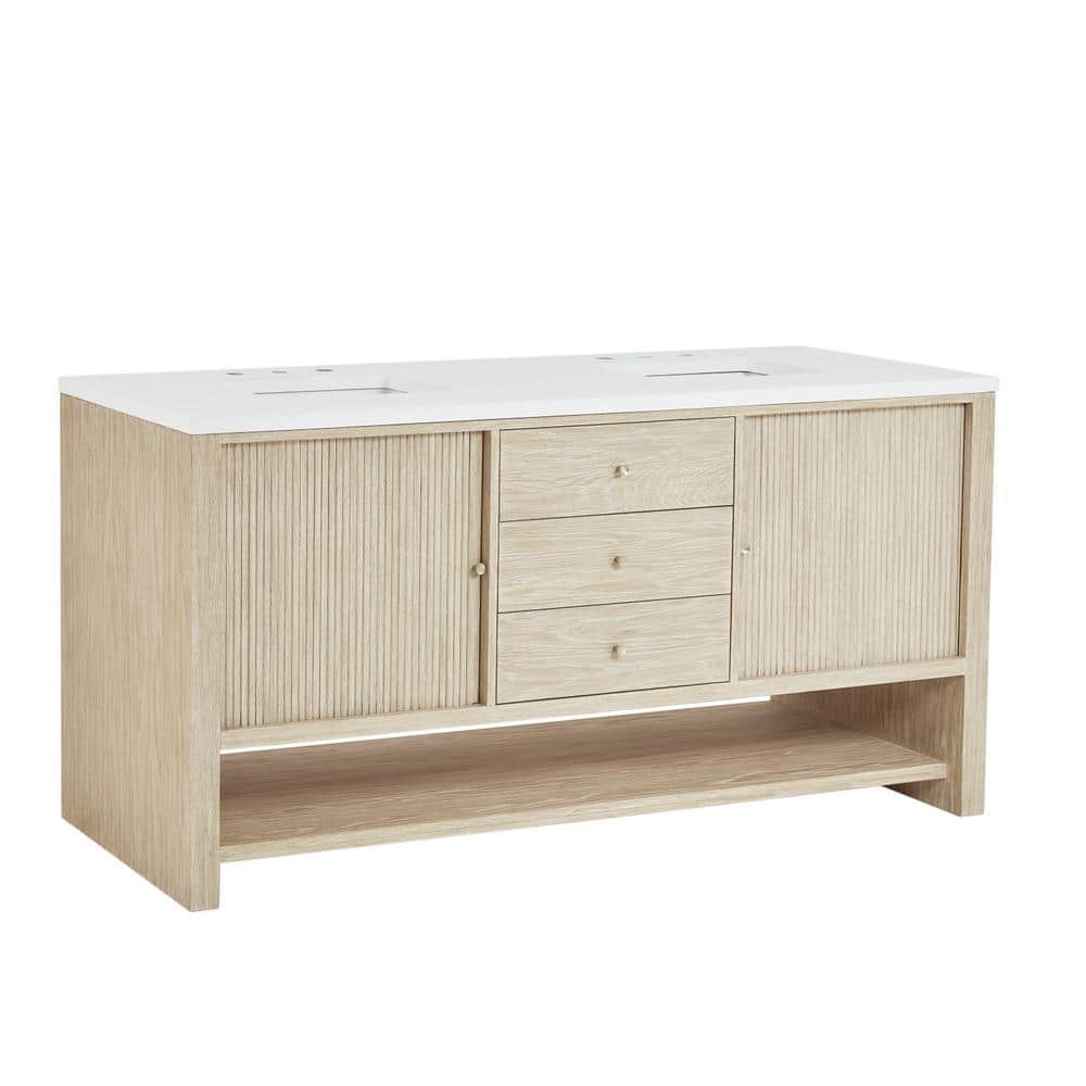 James Martin Vanities Marigot 72" Double Bathroom Vanity in Sunwashed Oak with Quartz Top - Image 6