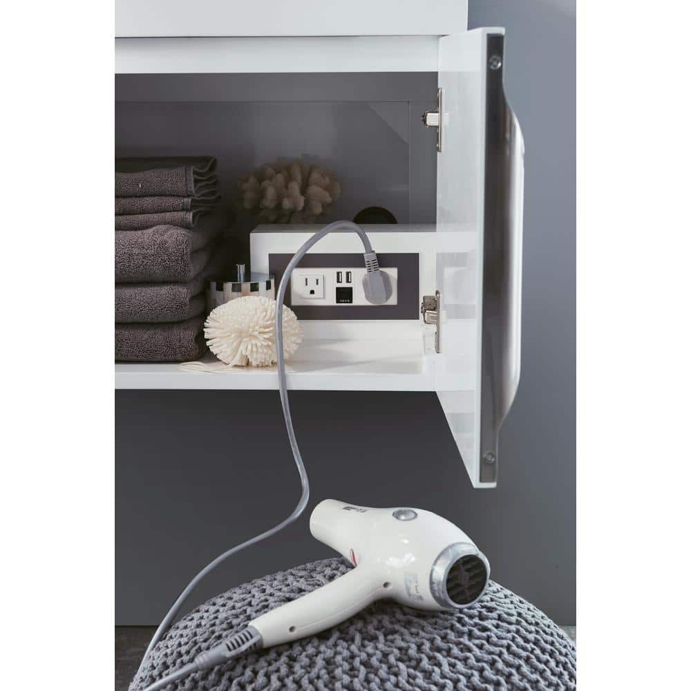 James Martin Vanities Mercer Island 72.5 in. Double Bath Vanity in Glossy White with Solid Surface Top - Image 7
