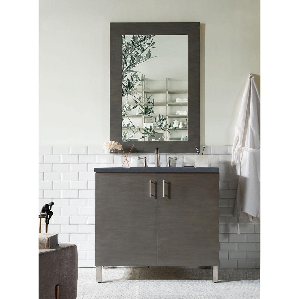 James Martin Vanities Metropolitan 30" x 44" Silver Oak Wall Mirror - Image 4