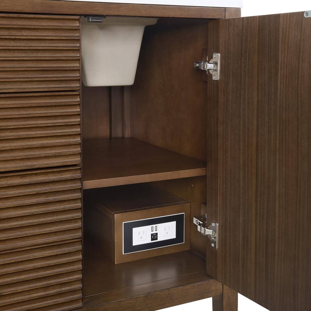 James Martin Vanities Myrrin 60" Double Bath Vanity Cabinet in Mid-Century Walnut - Image 5