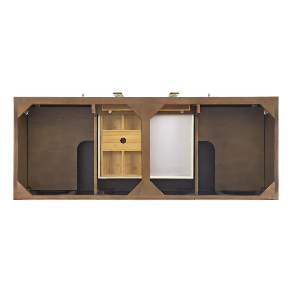 James Martin Vanities Myrrin 60" Double Bath Vanity Cabinet in Mid-Century Walnut - Image 7