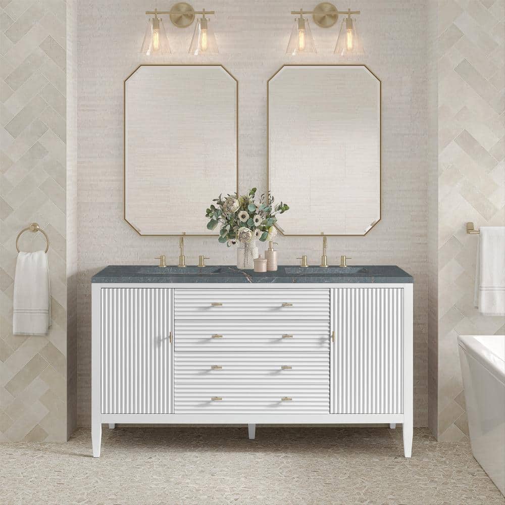 James Martin Vanities Myrrin 60" Double Bathroom Vanity with Parisien Bleu Quartz Top - Image 3