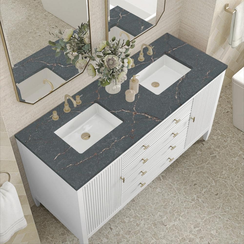 James Martin Vanities Myrrin 60" Double Bathroom Vanity with Parisien Bleu Quartz Top - Image 6