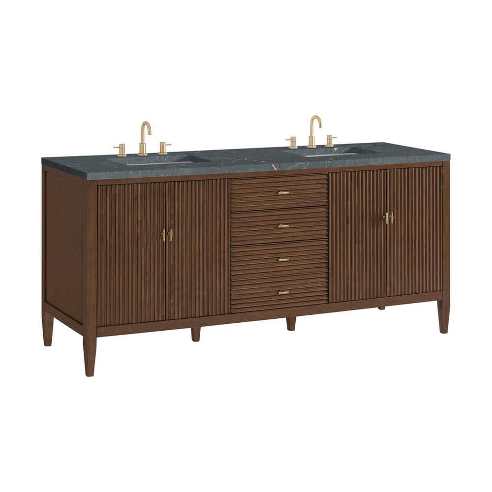 James Martin Vanities Myrrin 72-inch Double Bathroom Vanity with Parisien Bleu Quartz Top - Image 2