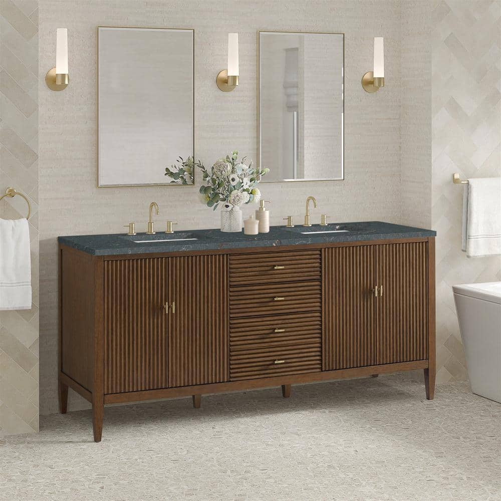 James Martin Vanities Myrrin 72-inch Double Bathroom Vanity with Parisien Bleu Quartz Top - Image 4