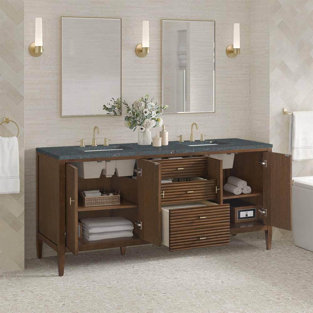 James Martin Vanities Myrrin 72-inch Double Bathroom Vanity with Parisien Bleu Quartz Top - Image 5