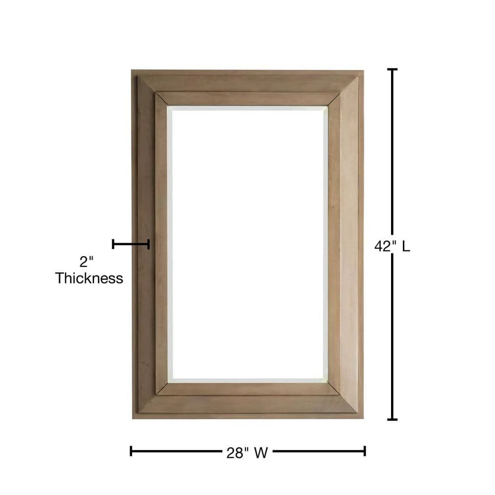 James Martin Vanities Portland 30.4" x 42" Whitewashed Walnut Rectangular Wall Mirror - Image 2