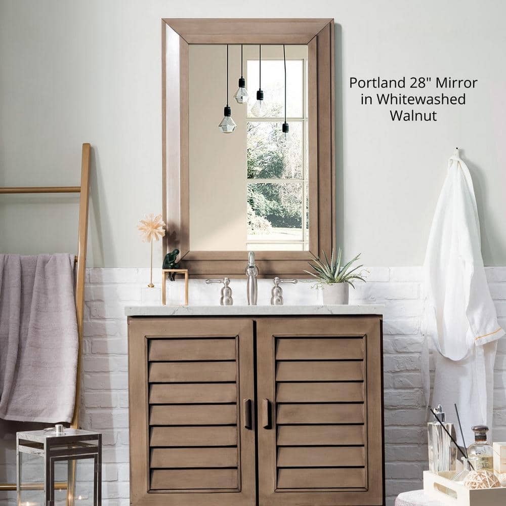James Martin Vanities Portland 30.4" x 42" Whitewashed Walnut Rectangular Wall Mirror - Image 6